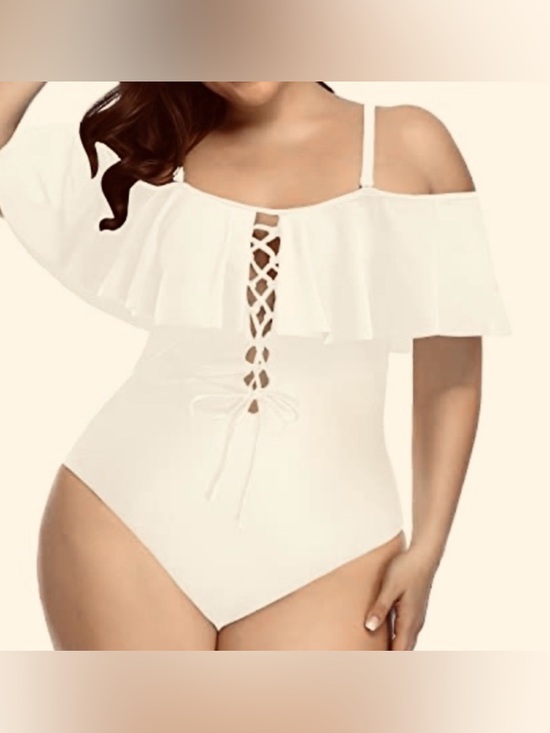 Other - White off the shoulder one piece swimsuit